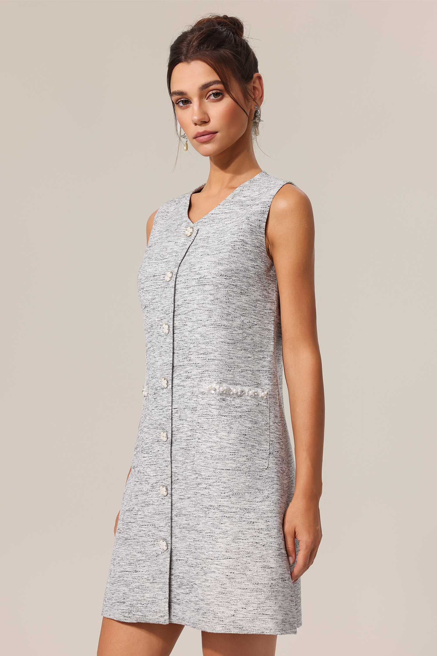Giacinta V-Neck Sleeveless Mini Dress