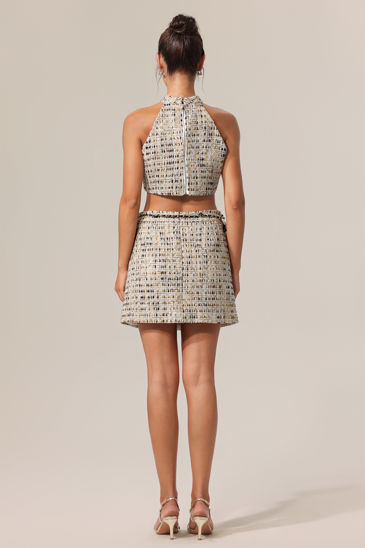 Heisel Round Neck Sleeveless Top And Skirt Two-Piece Set