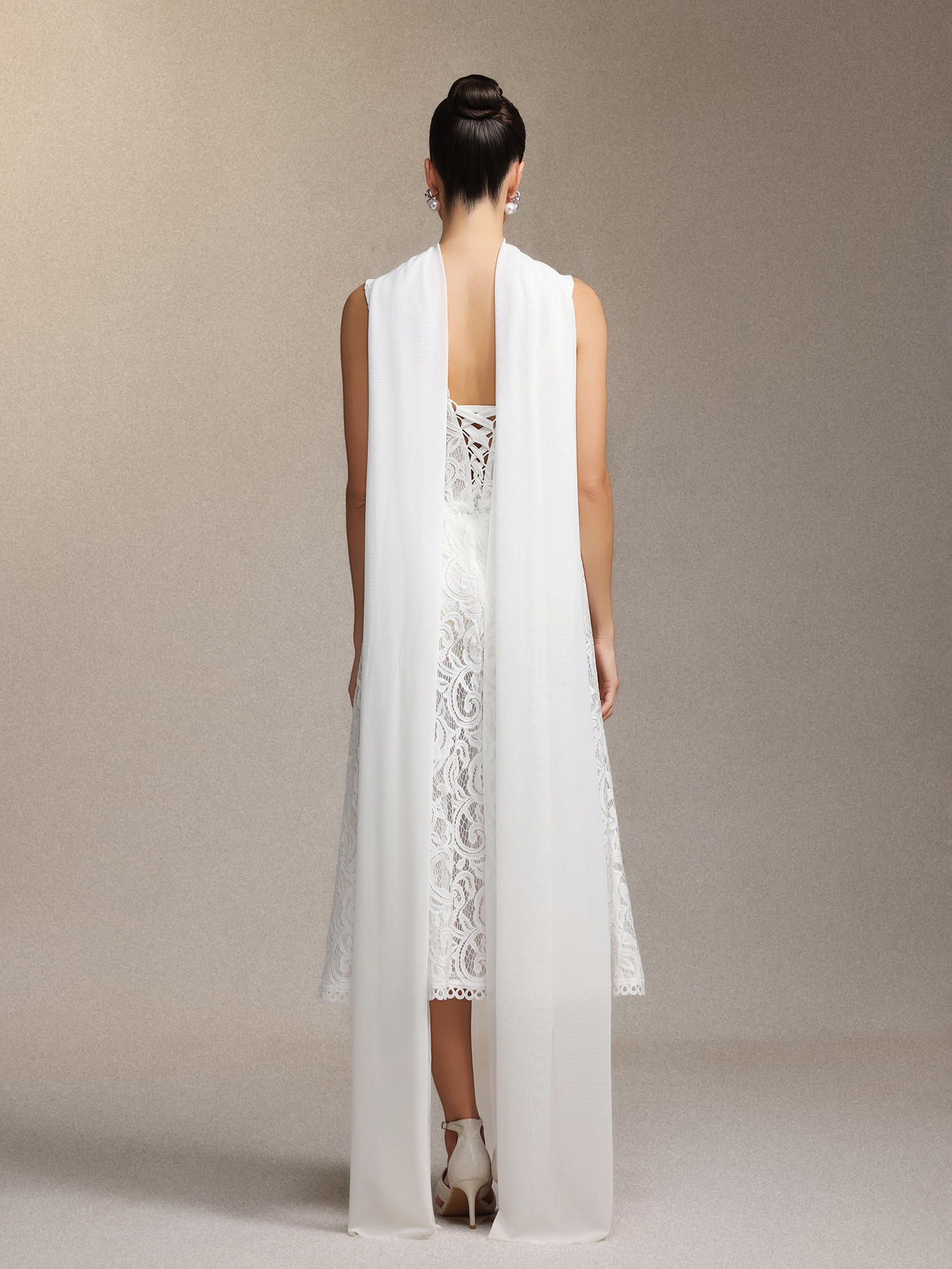 Junya Lace Corset Sleeveless Midi Dress