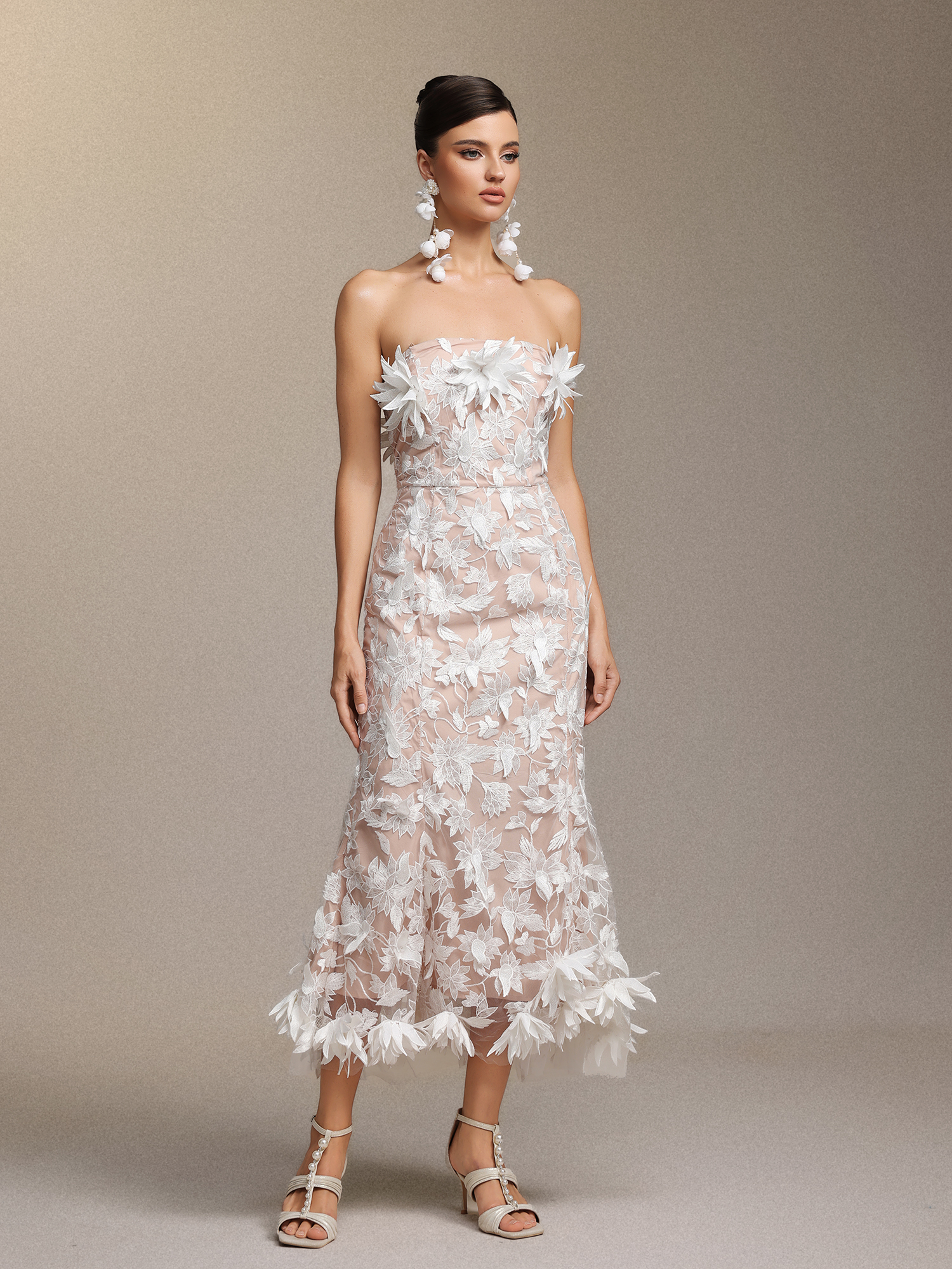 Kater Sleeveless Flowers Lace Maxi Dress