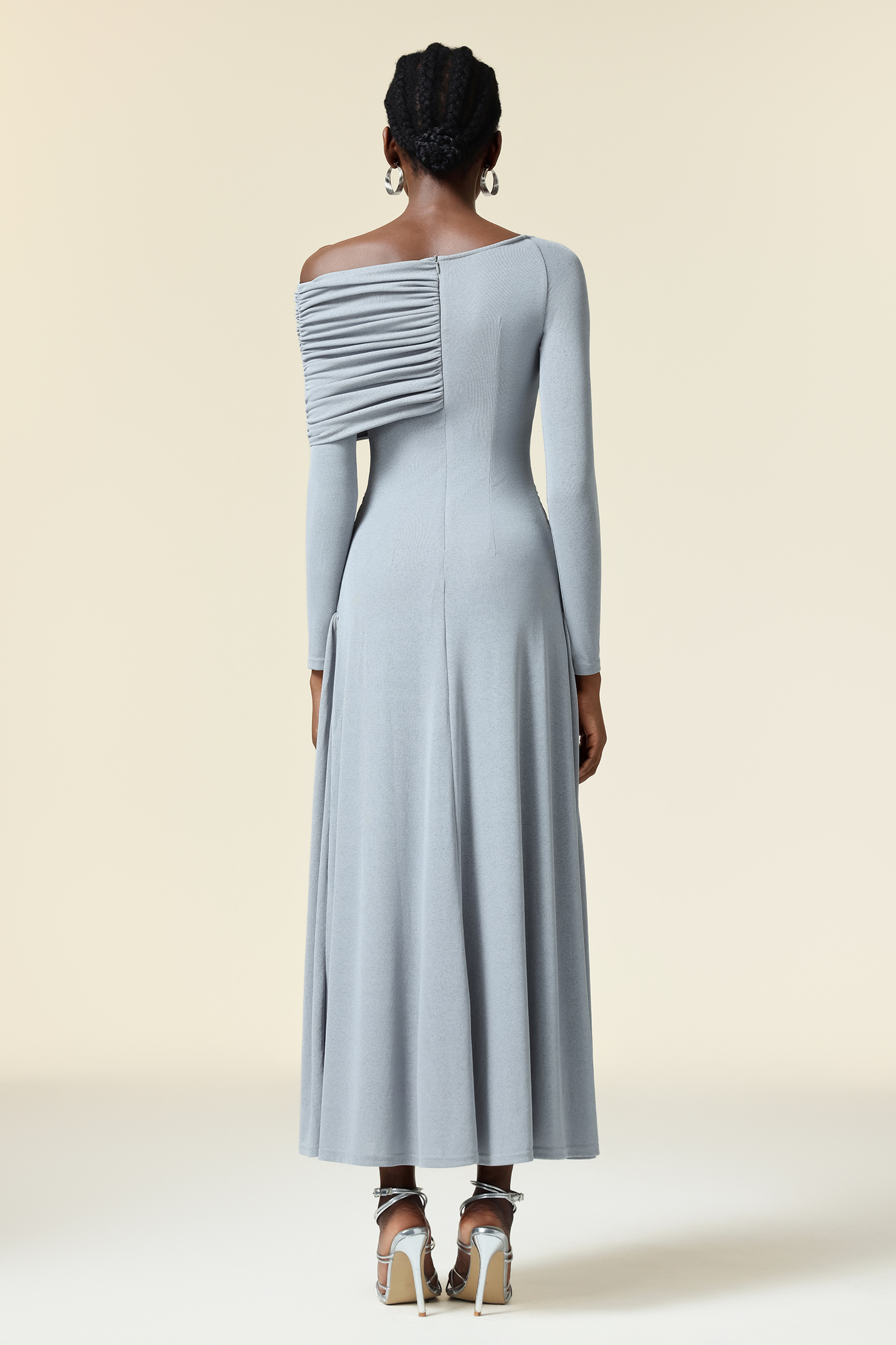 Serafe Long Sleeves Folds Maxi Dress