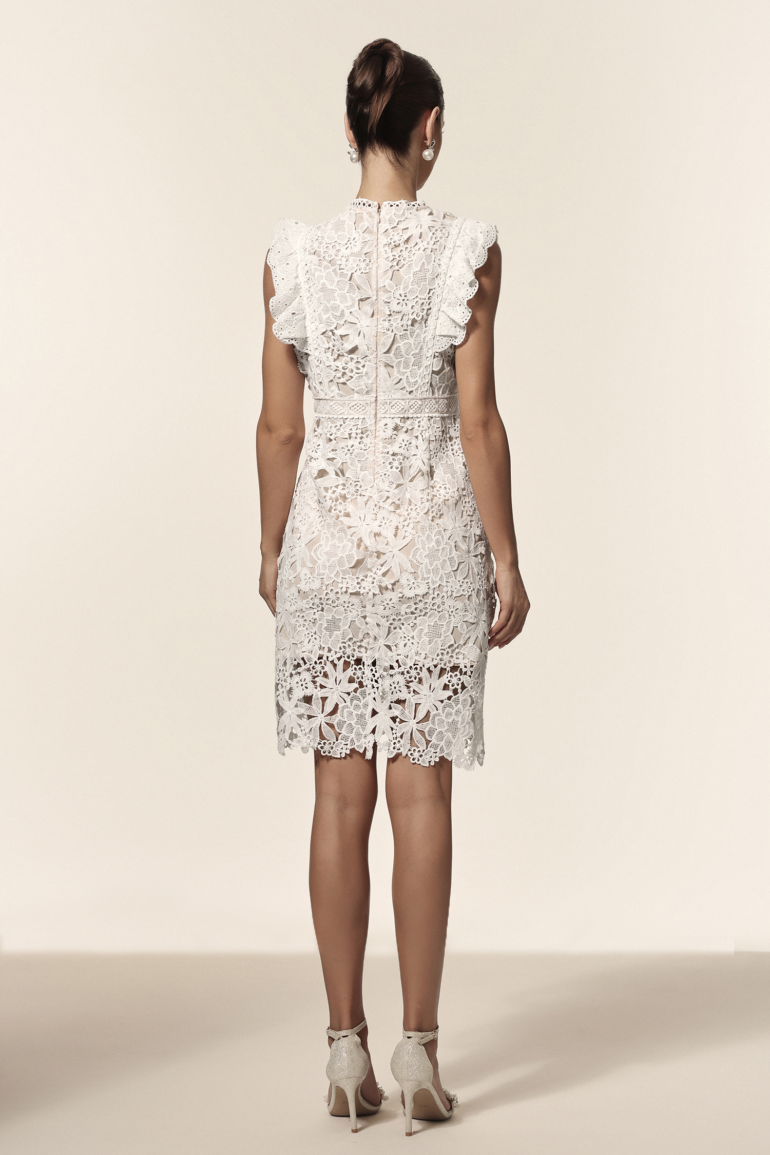 Mailik Round Neck Lace Sleeveless Mini Dress