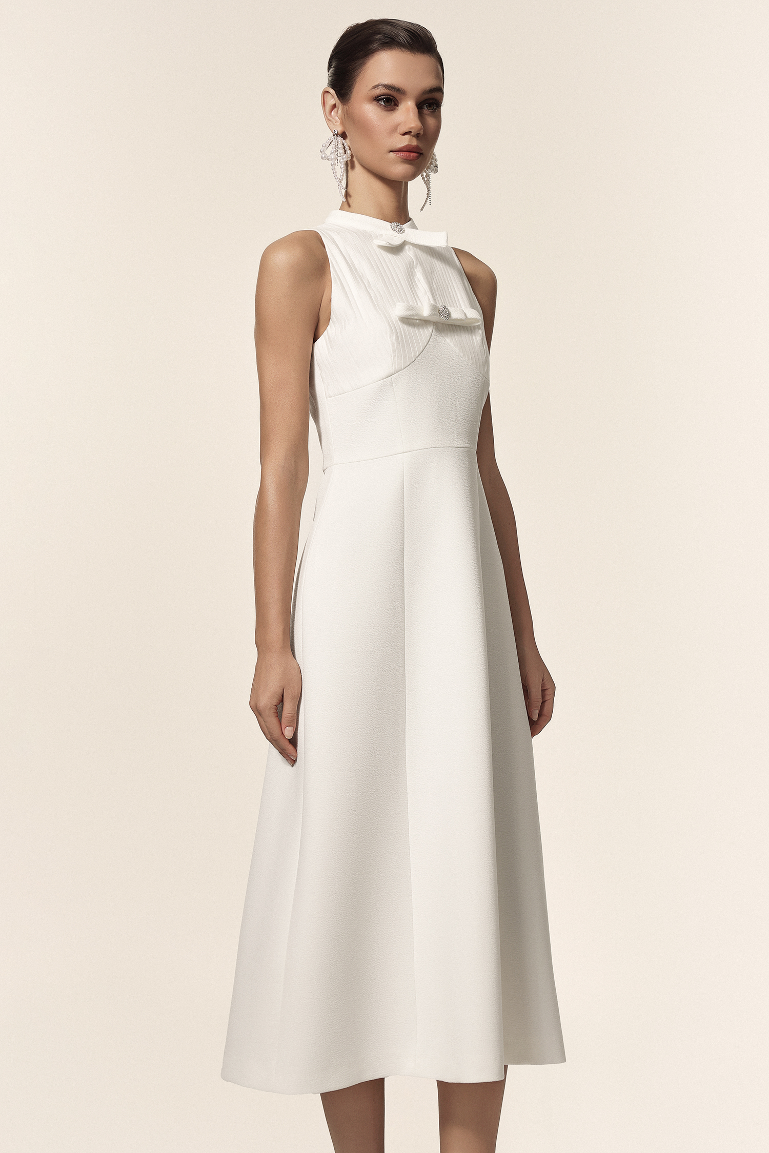 Matne Sleeveless Bowknot Midi Dress