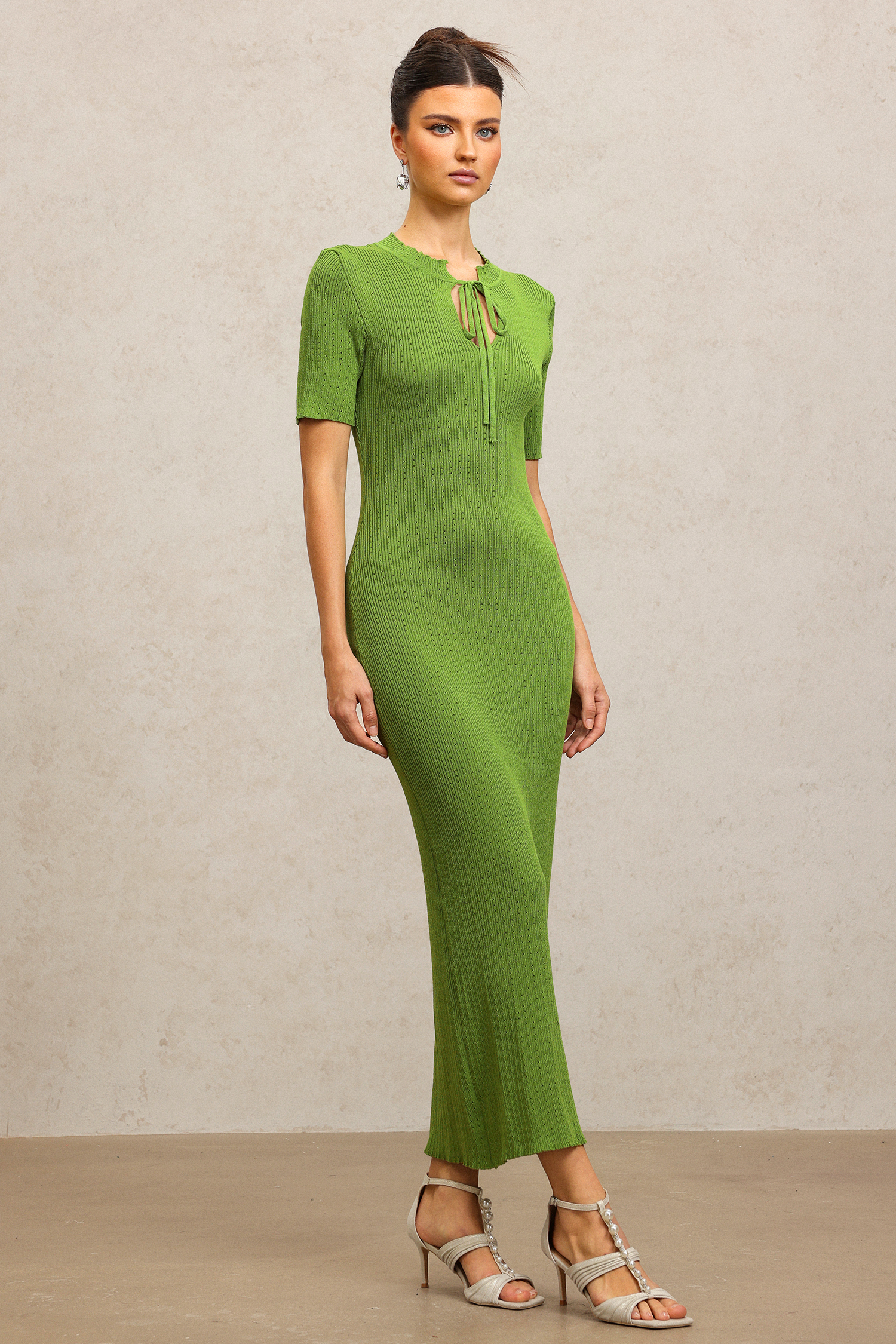 Eweny Round Neck Short Sleeves Maxi Dress