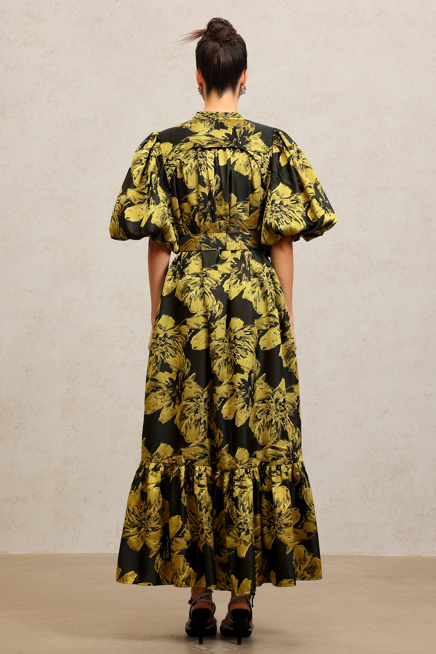 Jaca Puff Sleeves Maxi Dress