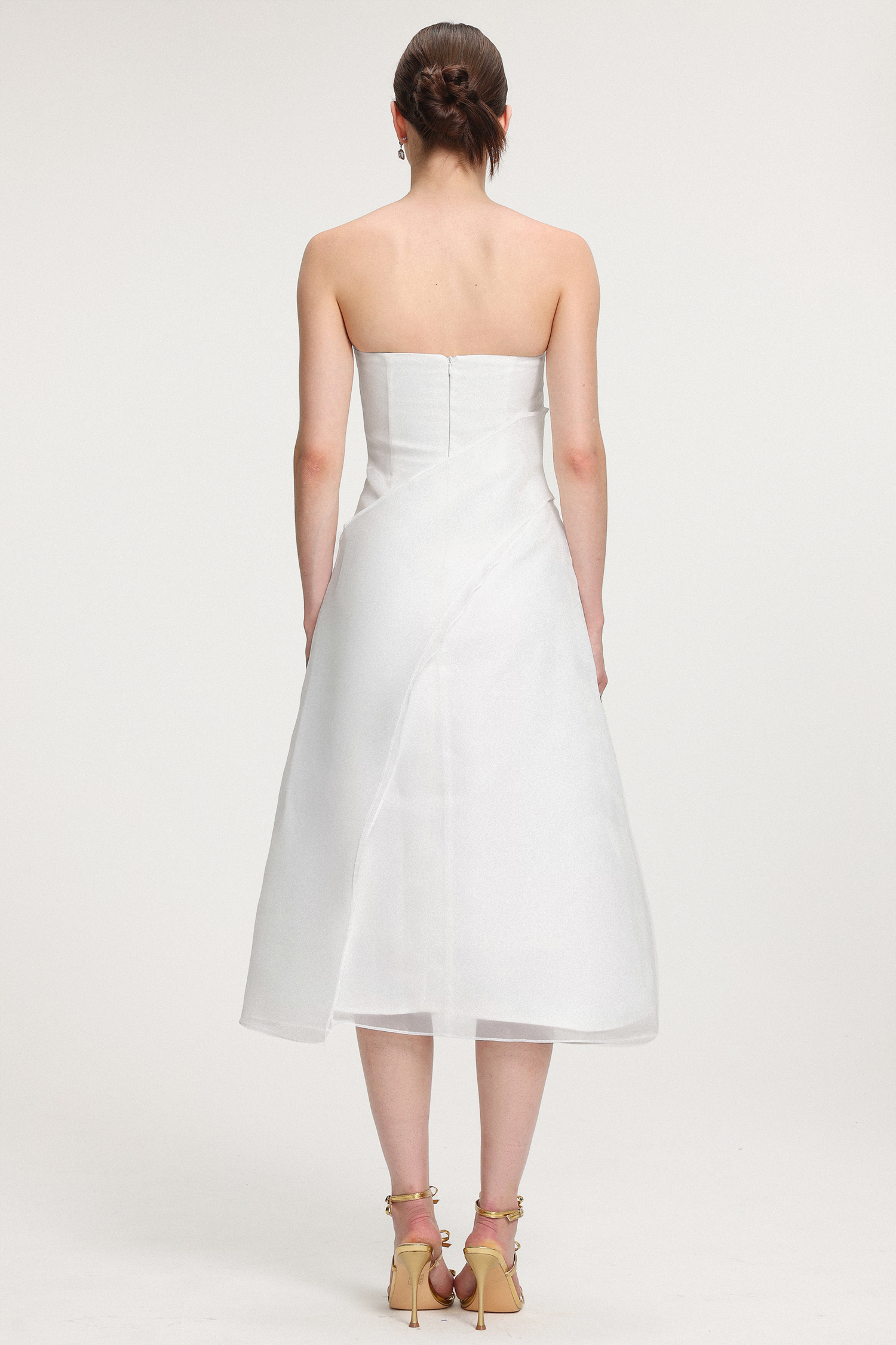 Ruffled Organza Midi Dress