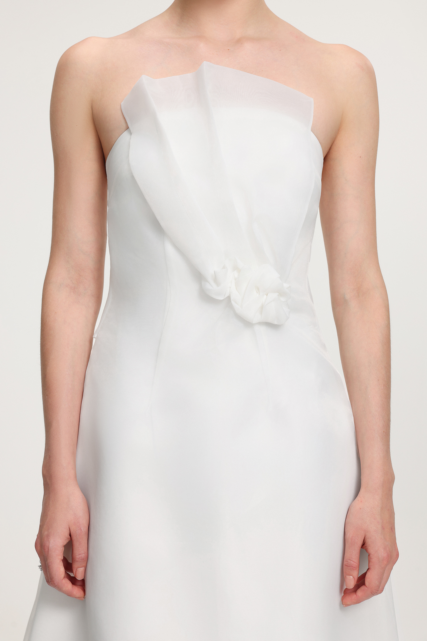 Ruffled Organza Midi Dress