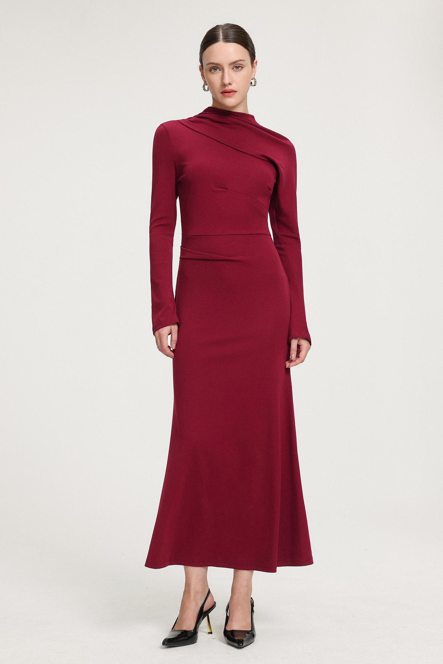 Draped Jersey Maxi Dress