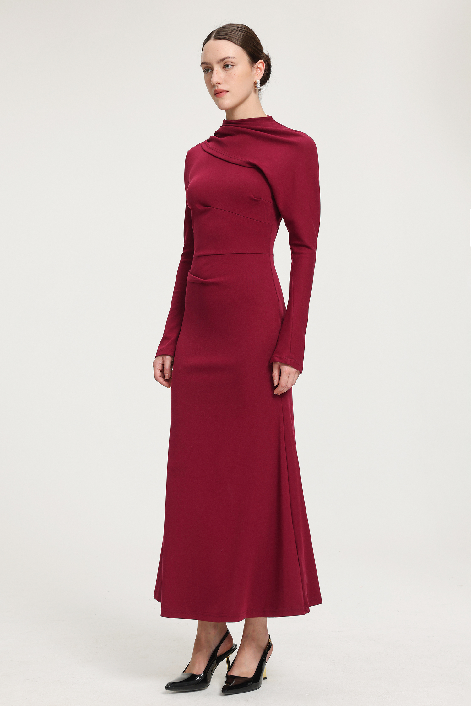 Draped Jersey Maxi Dress