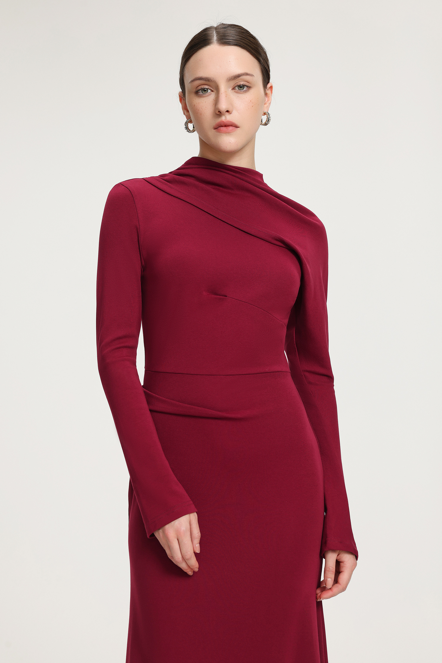 Draped Jersey Maxi Dress