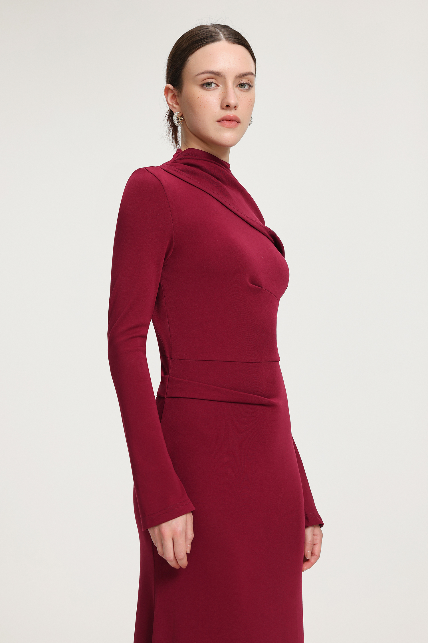 Draped Jersey Maxi Dress