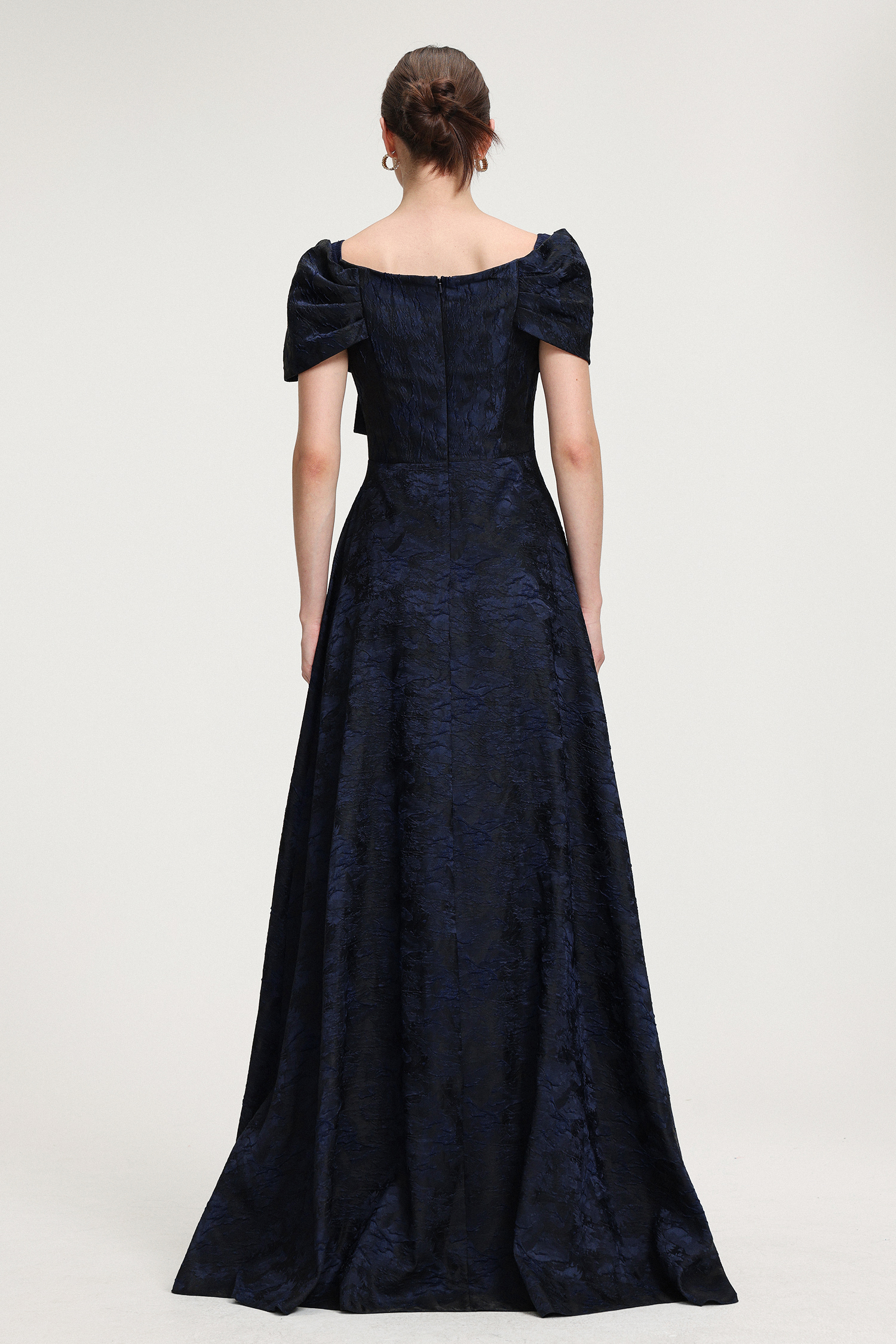 Bow-Detail Jacquard Maxi Dress