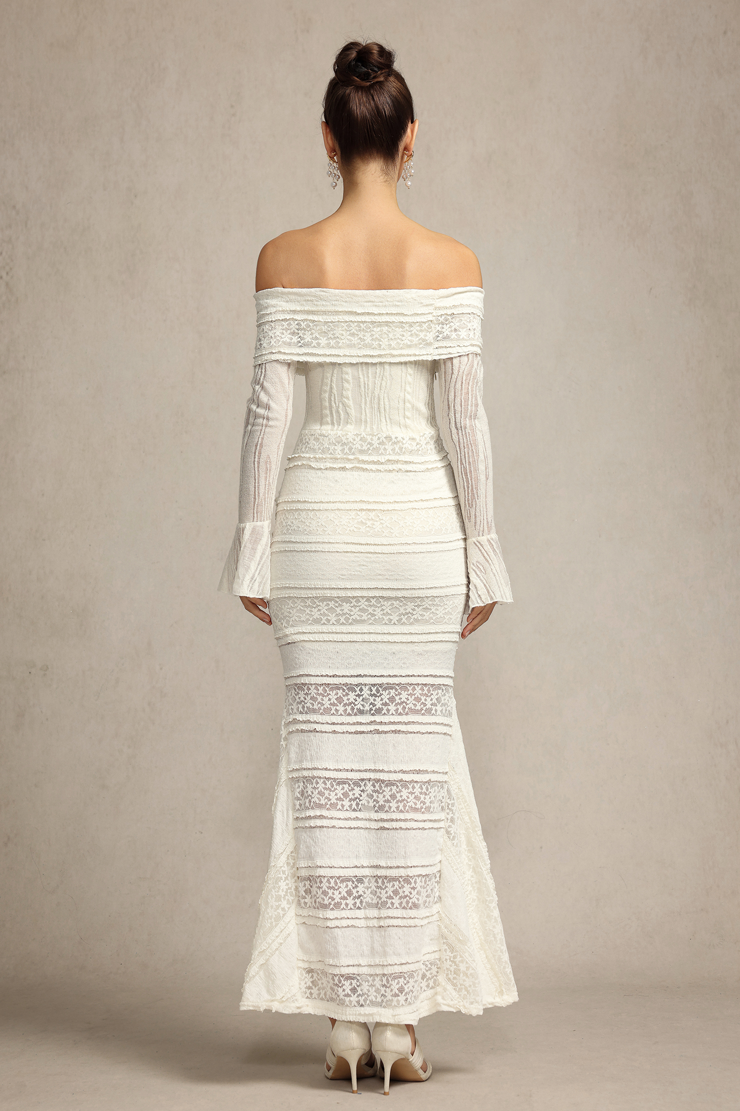 Falae Long Sleeves Folds Maxi Dress