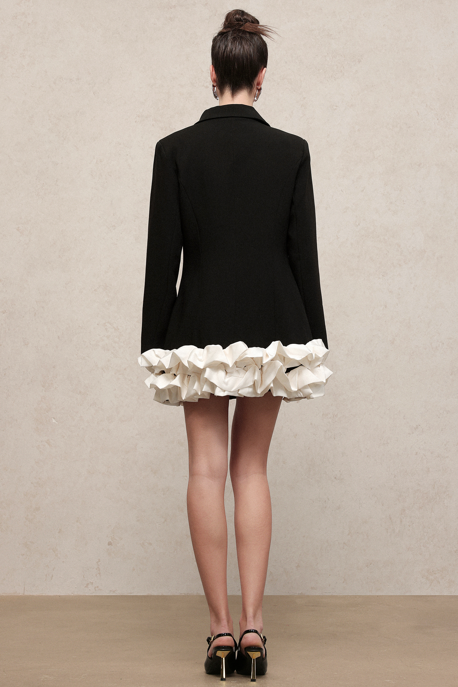 Leonie Elegant Tailored Long Sleeve Woven Mini Dress