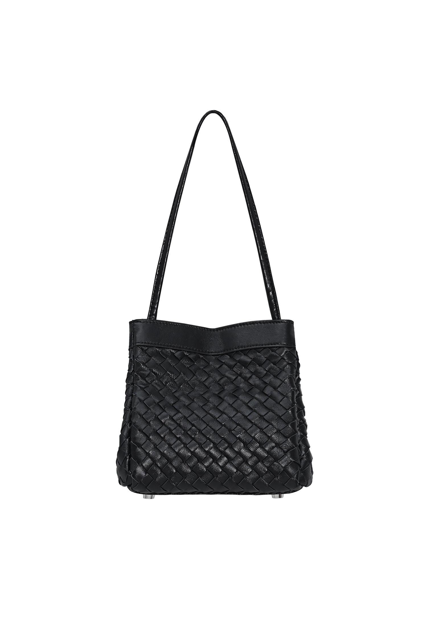 Noir Woven Lambskin Top-Handle Bag