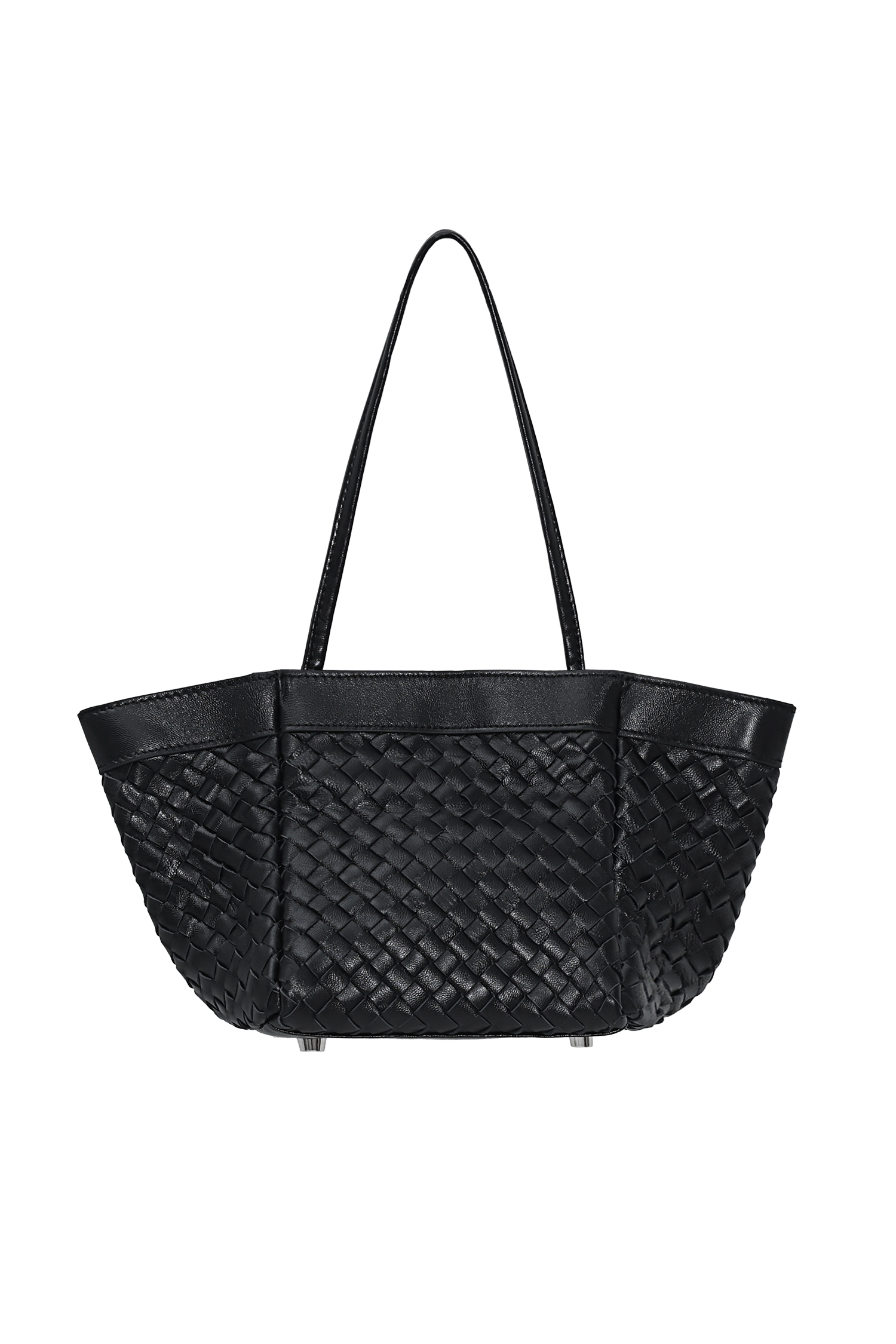 Noir Woven Lambskin Top-Handle Bag