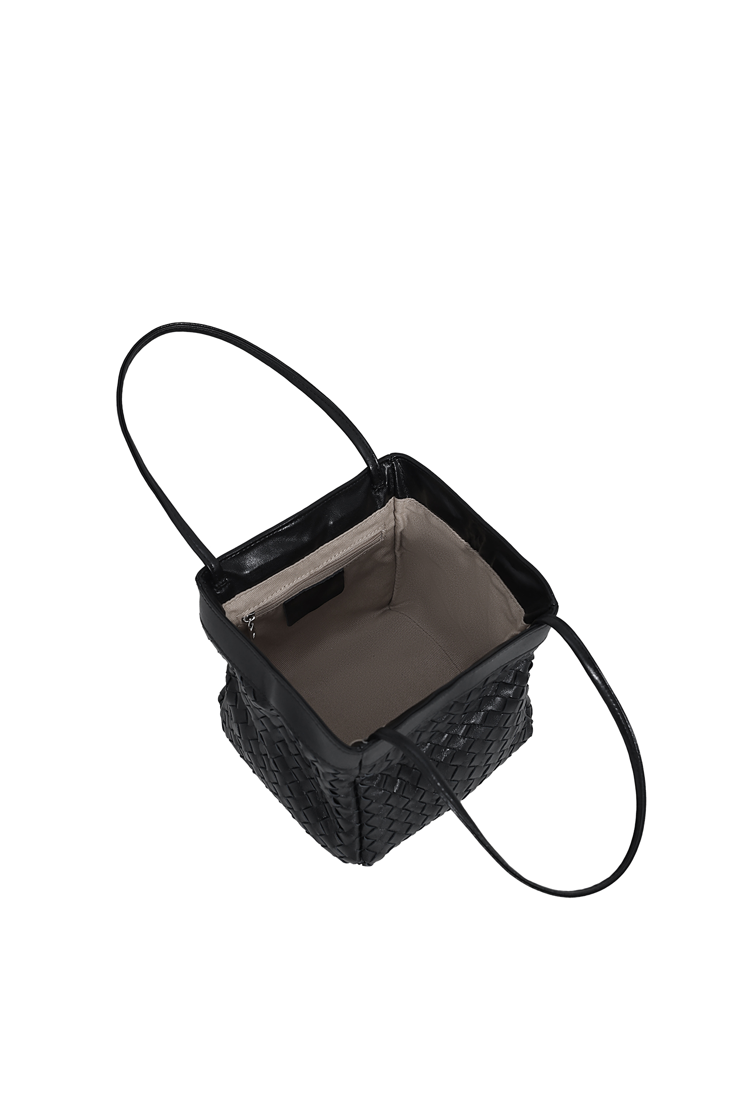 Noir Woven Lambskin Top-Handle Bag
