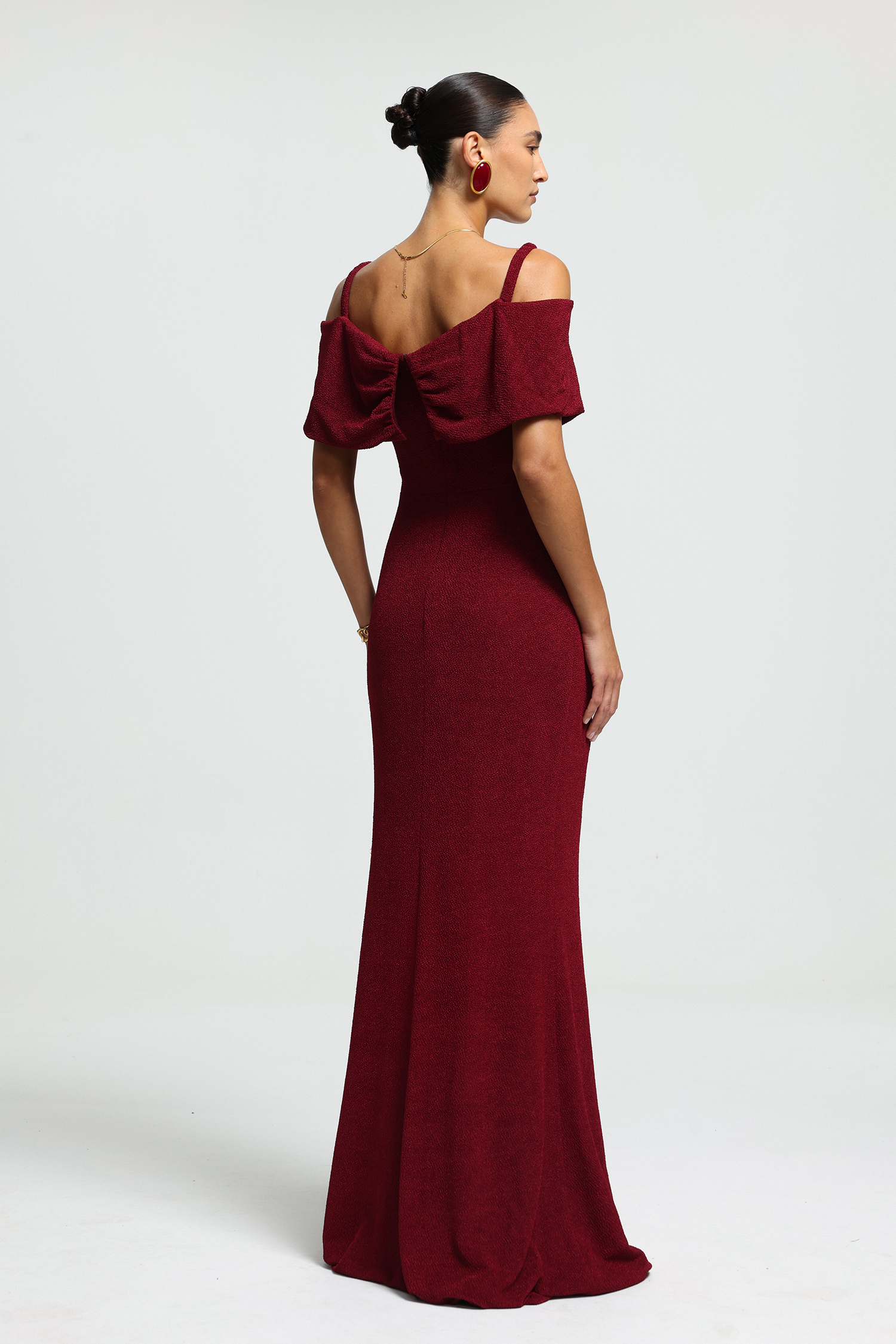 Strappy Draped Ruched Maxi Dress