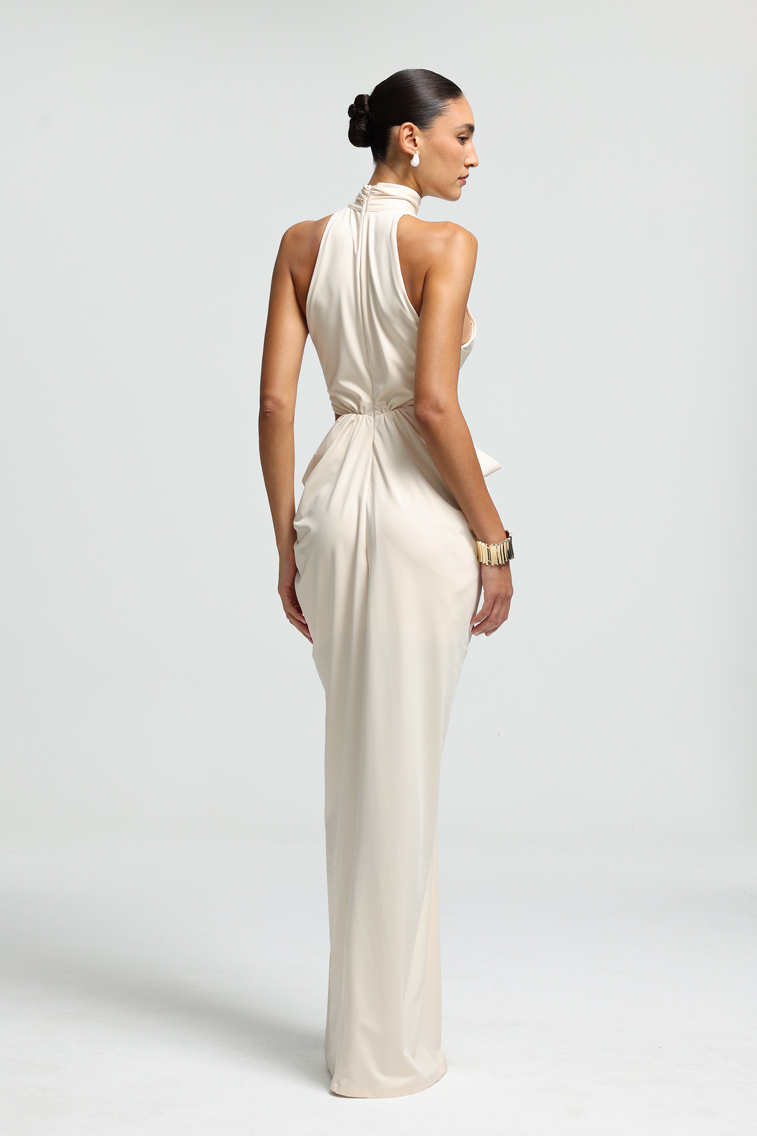 Braided Knot Cutout Halter Maxi Dress