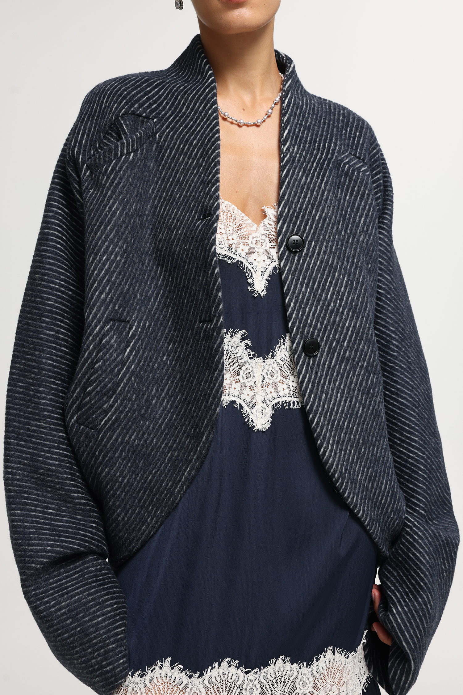 Oversized Pinstripe Tailored Jacket