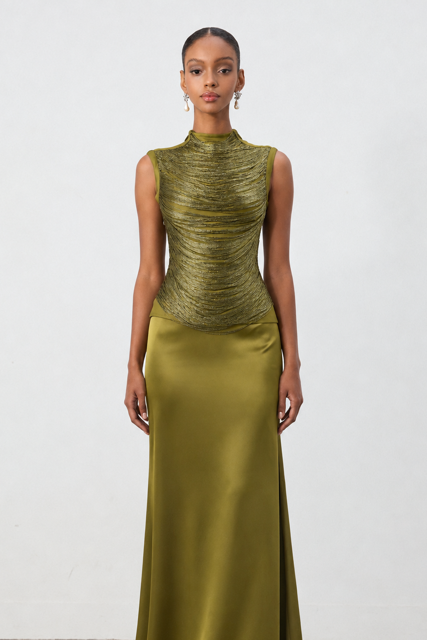 Siayh Sleeveless Tassels Bandage Maxi Two Piece Set