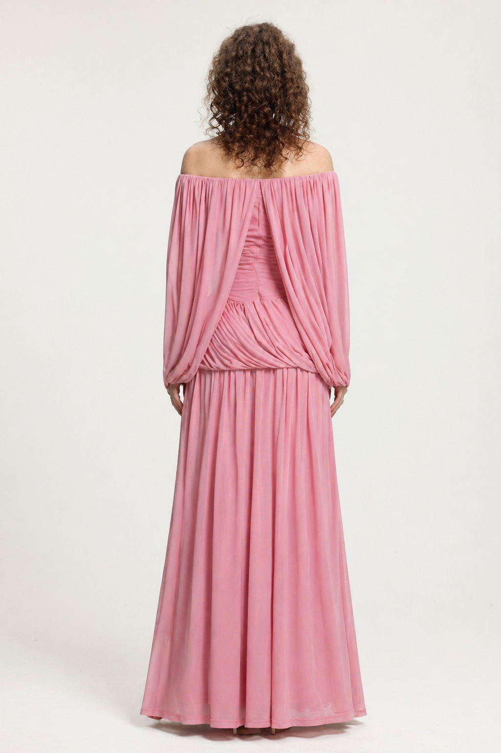 Yauia Romantic Contour Off Shoulder Ruched Maxi Dress