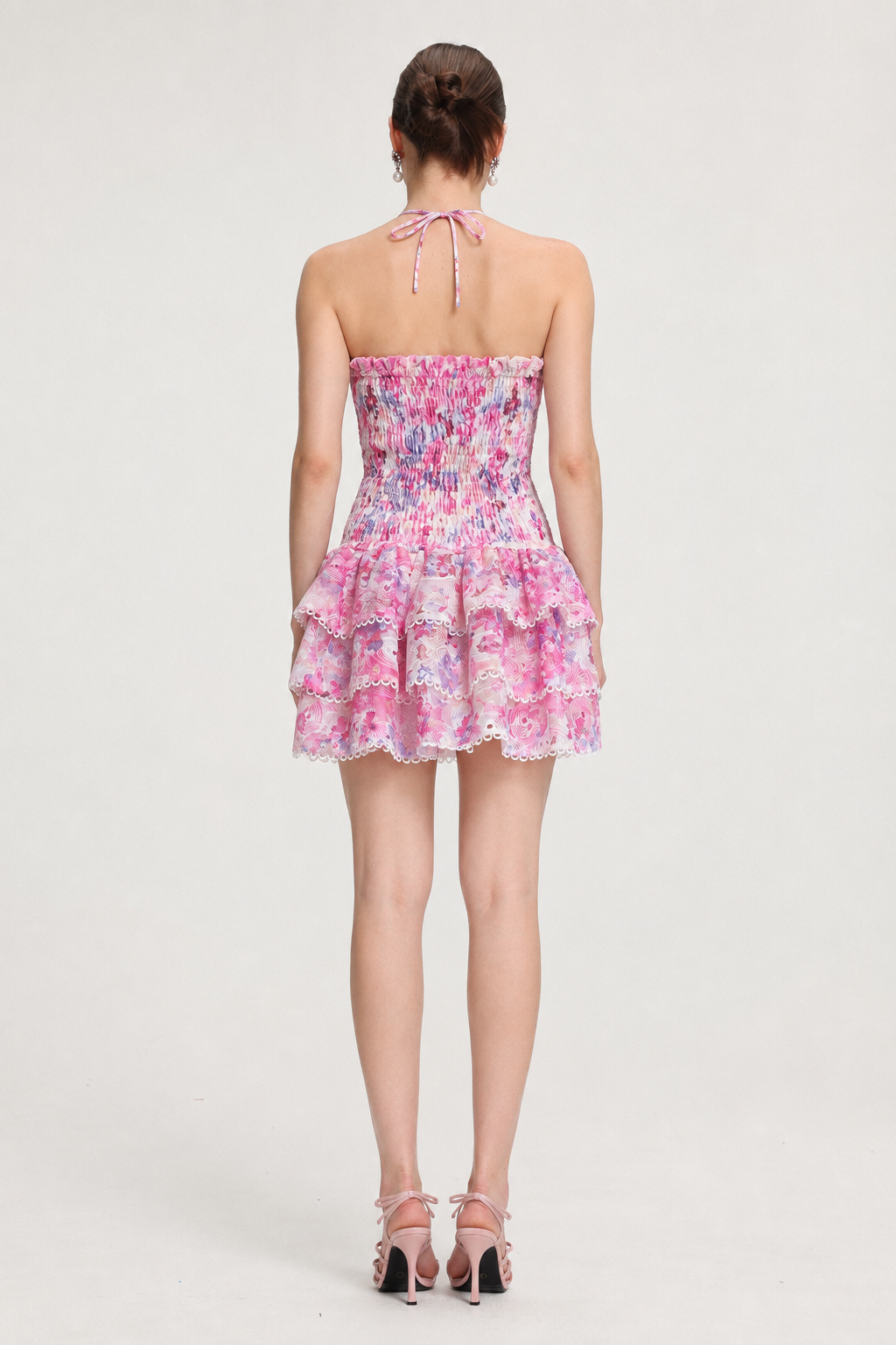 Dolcie Resort Cinched Sleeveless Floral Print Woven Mini Dress
