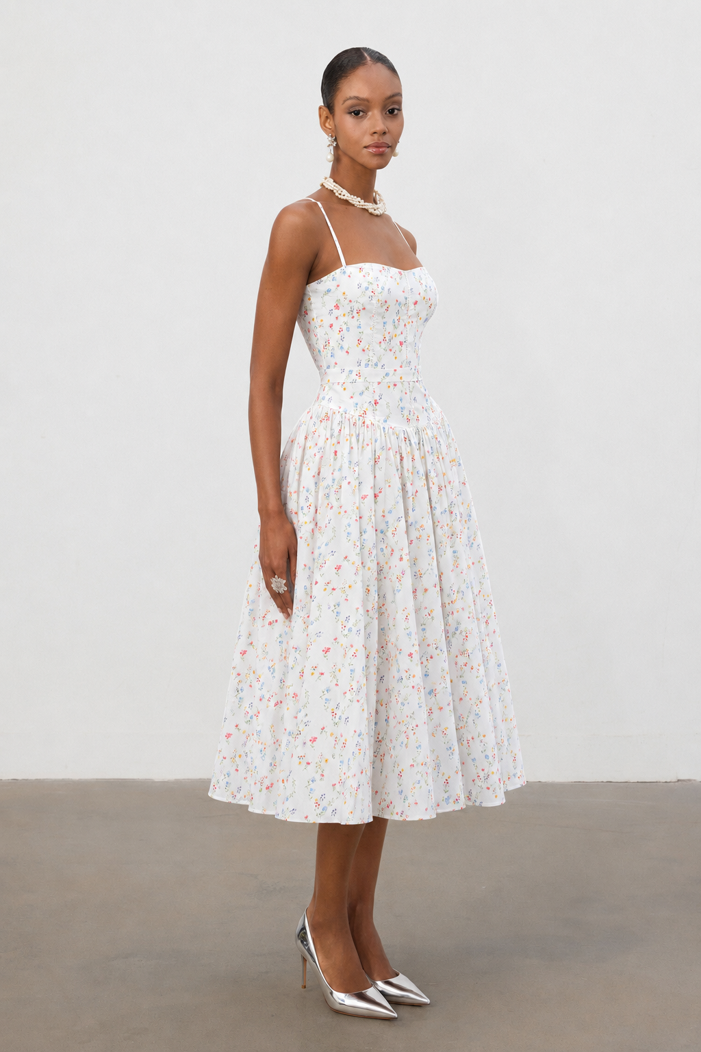 Qerly Resort Flowy Sleeveless Floral Print Maxi Dress