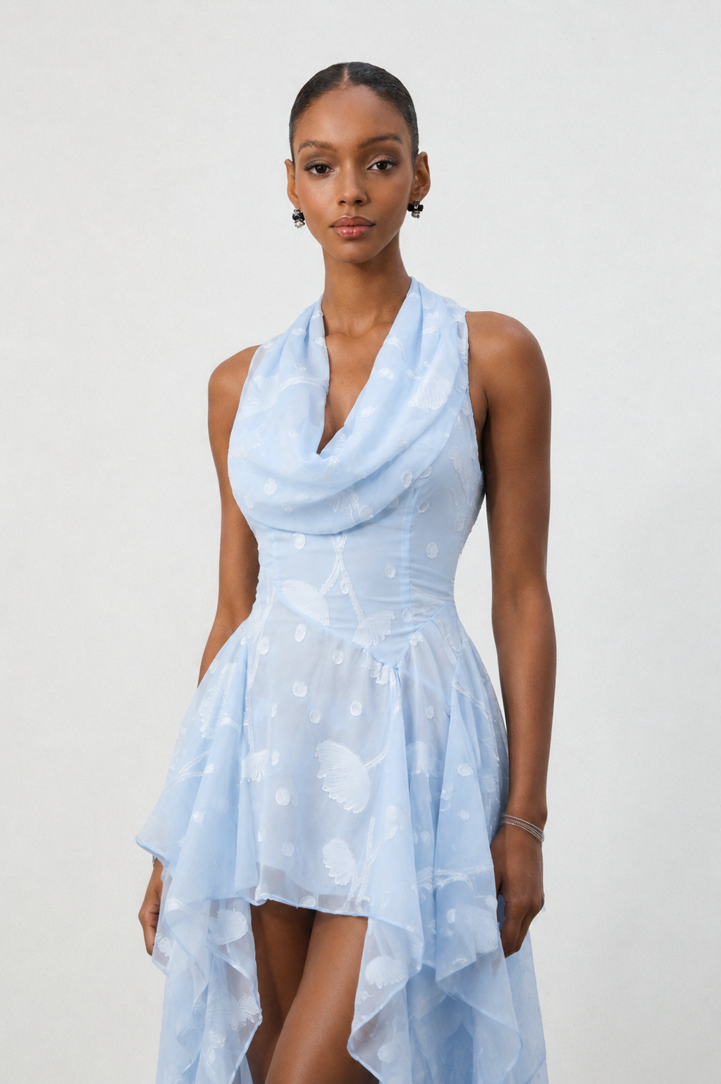 Vali Resort Flowy Sleeveless Ruffle Woven Blue Maxi Dress