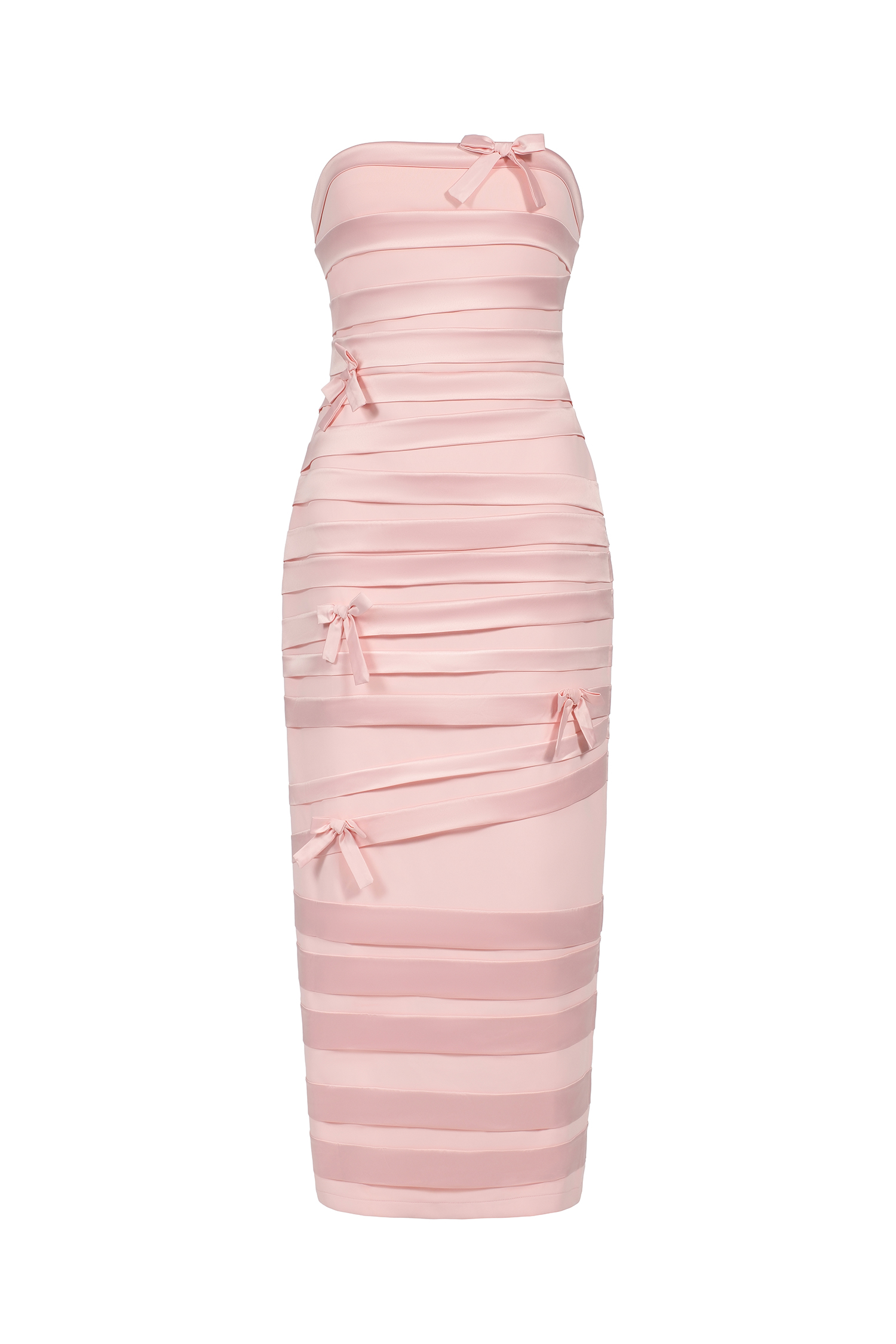 Gayu Sleeveless Bow Wrinkles Midi Dress