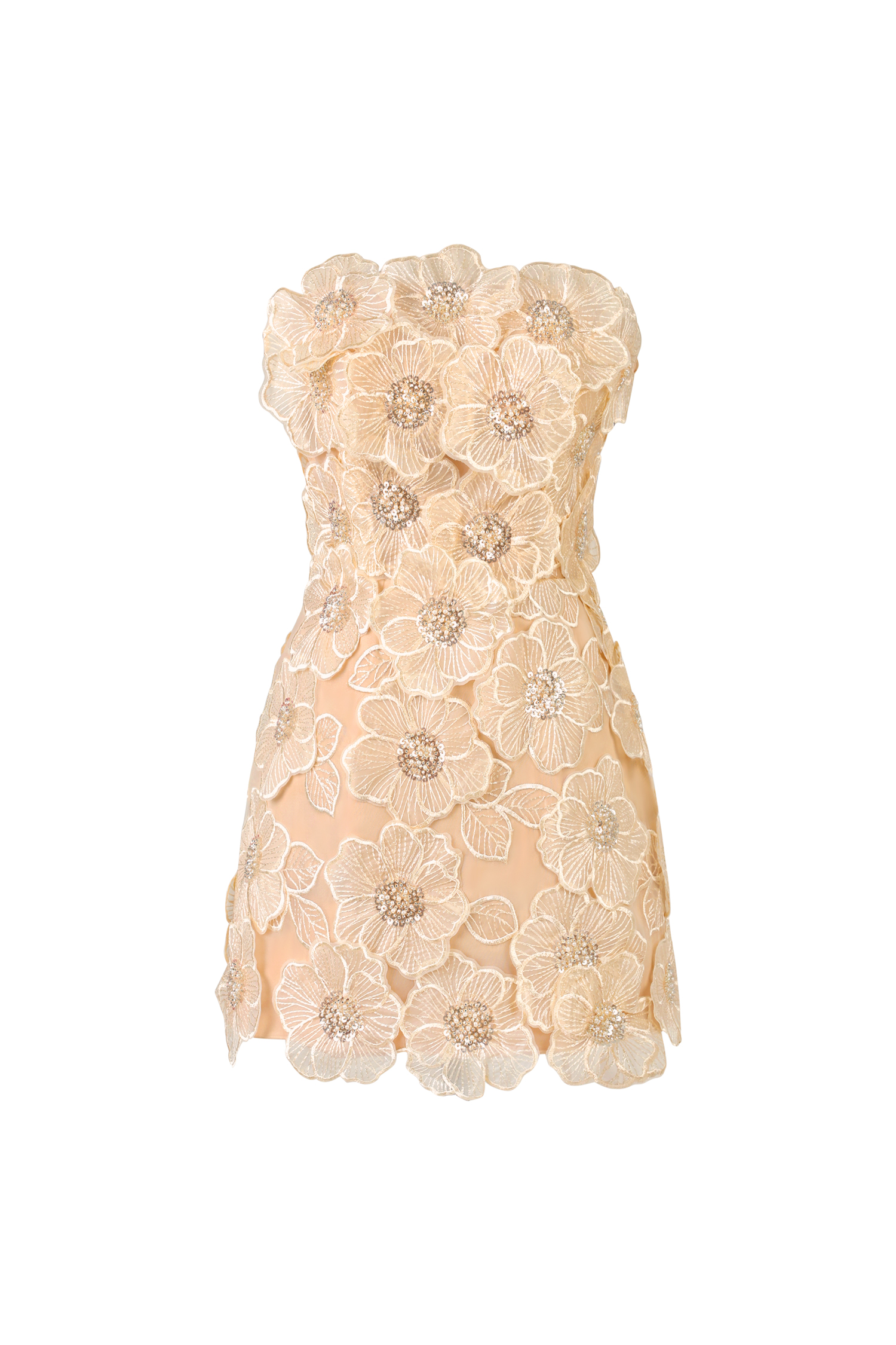 Lilith Flowers Strapless Mini Dress