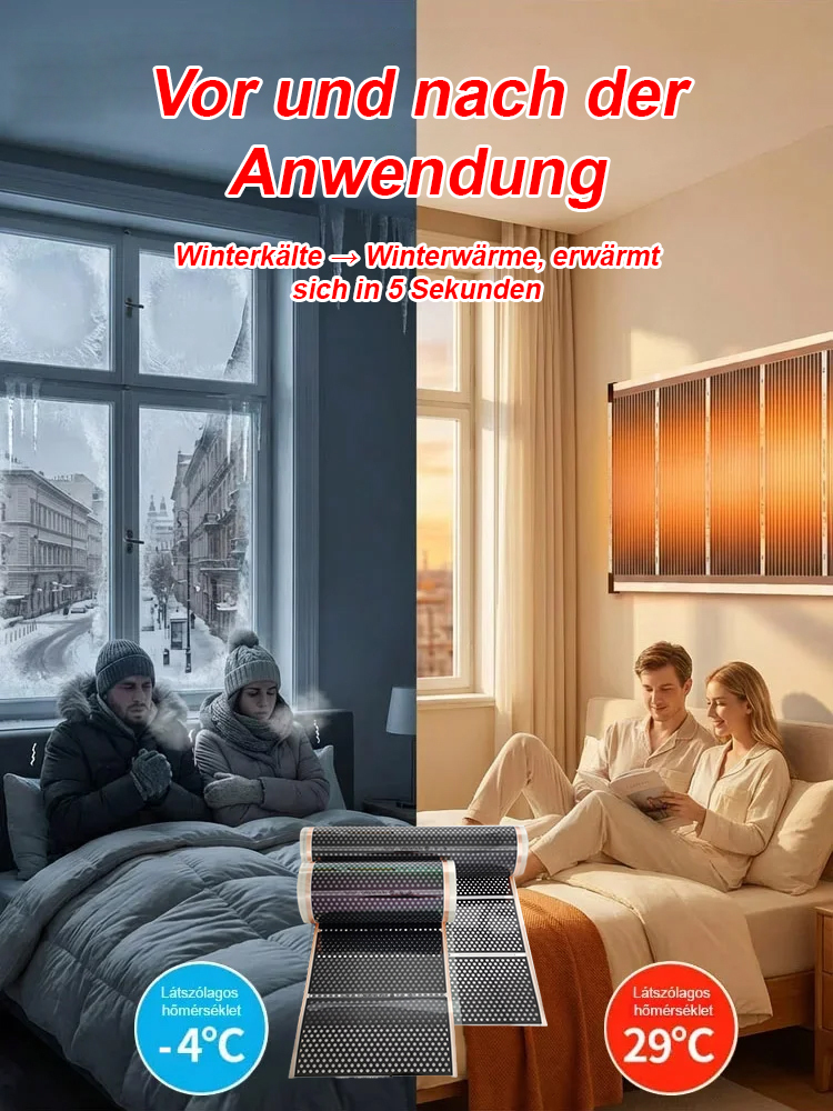 【Sofortige Wärme】QuickHeat™ Graphen-Heizgerät - In 3 Sekunden warm!Nur 1 kWh pro Nacht！Ohne hohe Stromkosten！