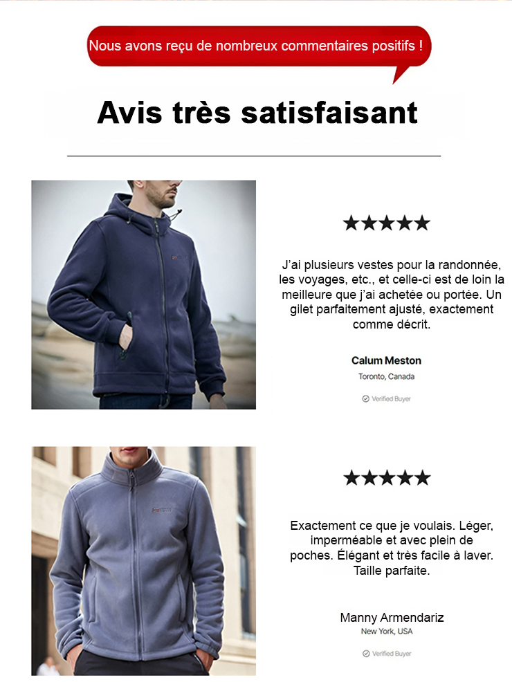 【Chaleur Extrême】DoubleFace™ Veste Polaire Norvégienne - Chaud jusqu’à -40°C,Confort Suprême