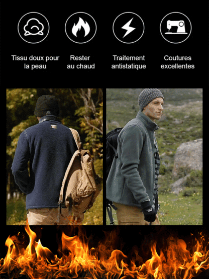 【Chaleur Extrême】DoubleFace™ Veste Polaire Norvégienne - Chaud jusqu’à -40°C,Confort Suprême