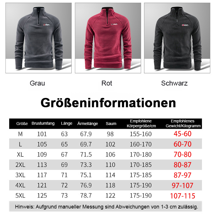 🔥【Norwegen-Exklusiv】ThermalFit™ Militärische Fleece-Sweatshirt - Warm bei -40°C, Stilvoll und Bequem-100 % Kaschmir, Maschinenwaschbar