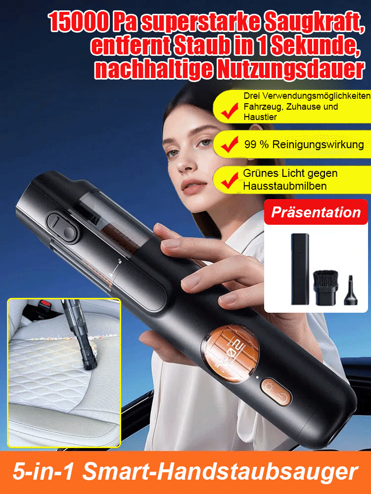 ⚡CleanPro™ 5-in-1 Saugen & Blasen - 3 Sekunden für staubfreie Autos, 3 Minuten für ein wie-neu-Innenraum! Unter 500g, über 90 Tage Nutzung!