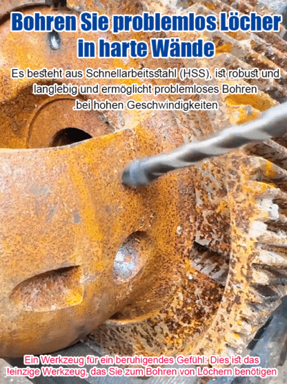 【Alleskönner】PowerDrill™ Präzisionsbohrer - Durch Stahl in nur 3 Sekunden!Saubere Kanten, keine Splitter!5x härter als herkömmliche Bohrer!