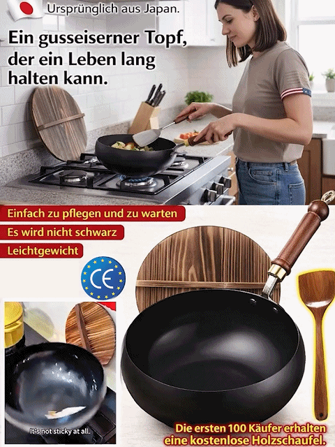 【Gesund Kochen】PureIron™ Gusseisenpfanne - Natürliche Eisenversorgung, Unterstützt Gesundheit!  100 % Chemiefrei! 🏅Hält 100 Jahre!