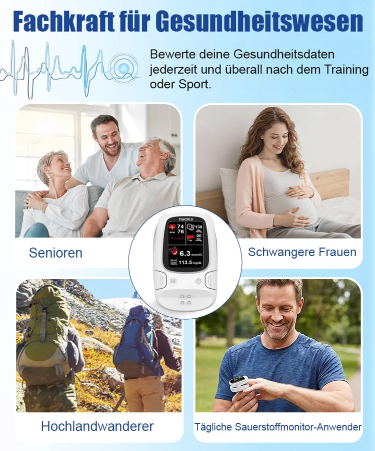 ☺️ Schmerzfreie Messung] 🏥Medizinischer Pulsoximeter mit bis zu 99,9 % Genauigkeit – bereits im klinischen Einsatz. ✅