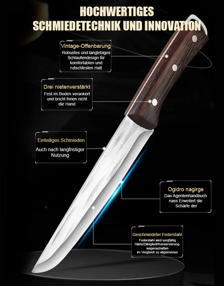 🔥 Dieses multifunktionale Outdoor-Messer wird in einer Meisterwerkstatt handgefertigt! Selbst nach 100.000 Schnitten bleibt es messerscharf – ohne zu verbiegen oder zu verformen. 💪🔪