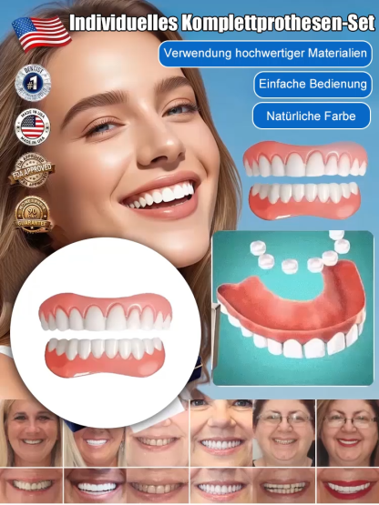 Keine Zahnarztbesuche nötig! 😊 Individuelle Anpassung in nur 3 Minuten! 🦷 Prothesen aus medizinischem Silikon mit 180-tägiger Garantie & vollständiger Rückerstattung!