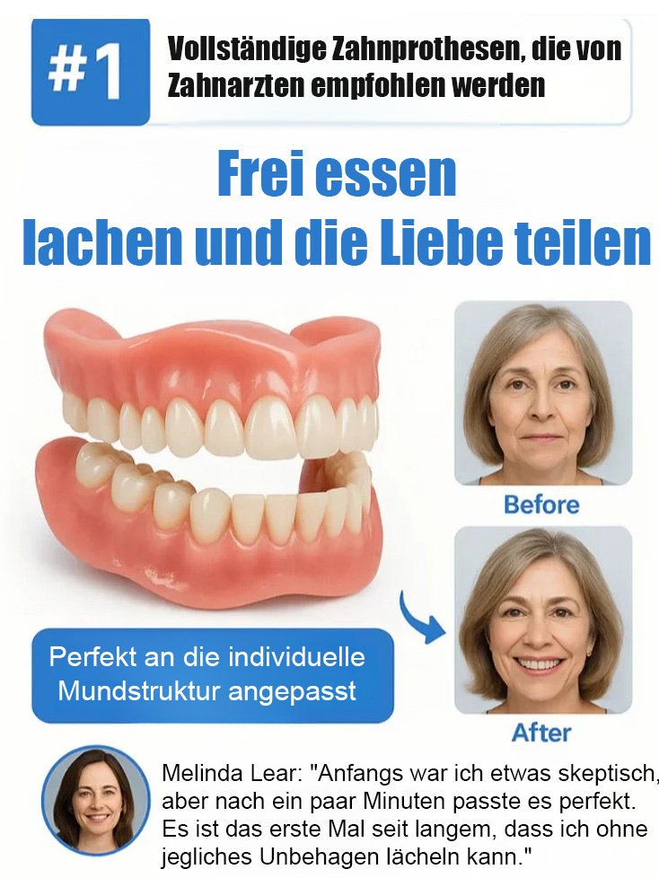 Keine Zahnarztbesuche nötig! 😊 Individuelle Anpassung in nur 3 Minuten! 🦷 Prothesen aus medizinischem Silikon mit 180-tägiger Garantie & vollständiger Rückerstattung!