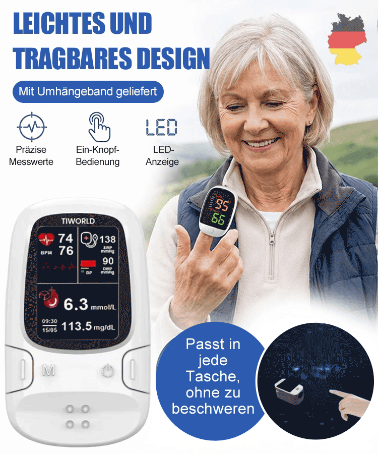 ☺️ Schmerzfreie Messung] 🏥Medizinischer Pulsoximeter mit bis zu 99,9 % Genauigkeit – bereits im klinischen Einsatz. ✅