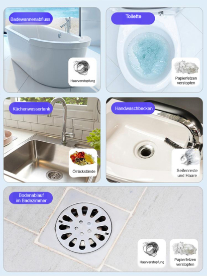 【In nur 3 Minuten frei!】Hochwirksames Rohrreiniger