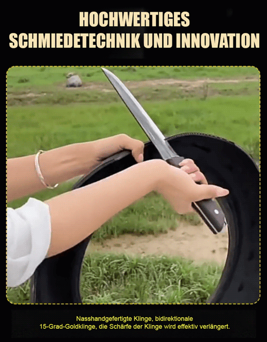 🔥 Dieses multifunktionale Outdoor-Messer wird in einer Meisterwerkstatt handgefertigt! Selbst nach 100.000 Schnitten bleibt es messerscharf – ohne zu verbiegen oder zu verformen. 💪🔪