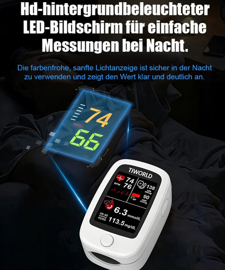 ☺️ Schmerzfreie Messung] 🏥Medizinischer Pulsoximeter mit bis zu 99,9 % Genauigkeit – bereits im klinischen Einsatz. ✅