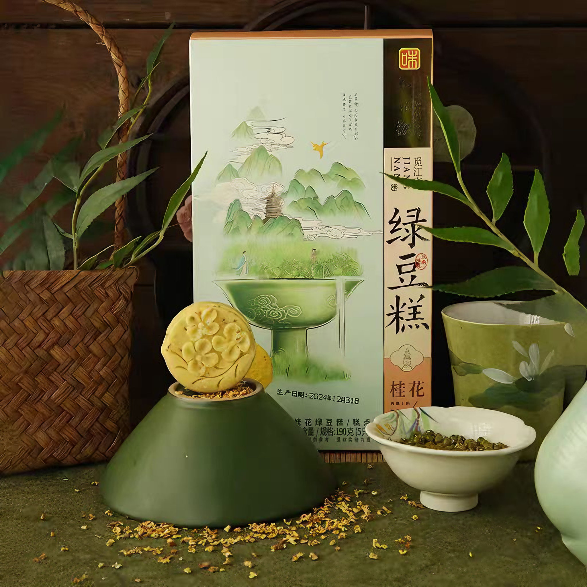 知味观 桂花绿豆糕 38克*5块