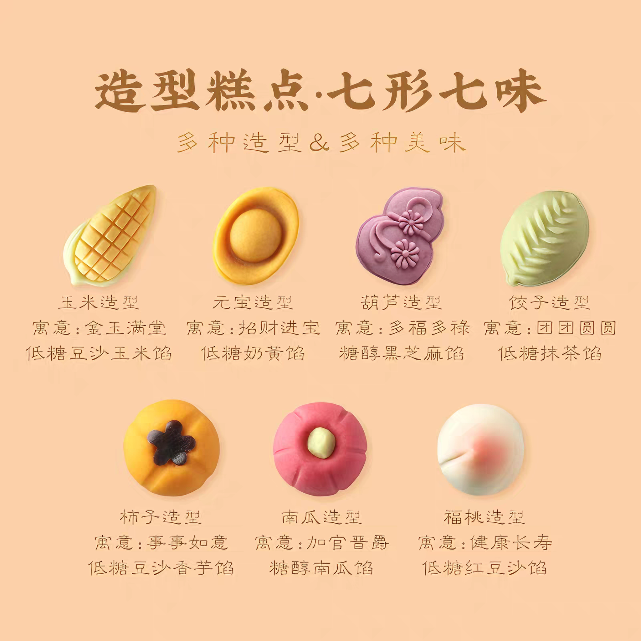 御茶膳房 吉祥烤点糕点礼盒 口味丰富 1.1千克*1盒