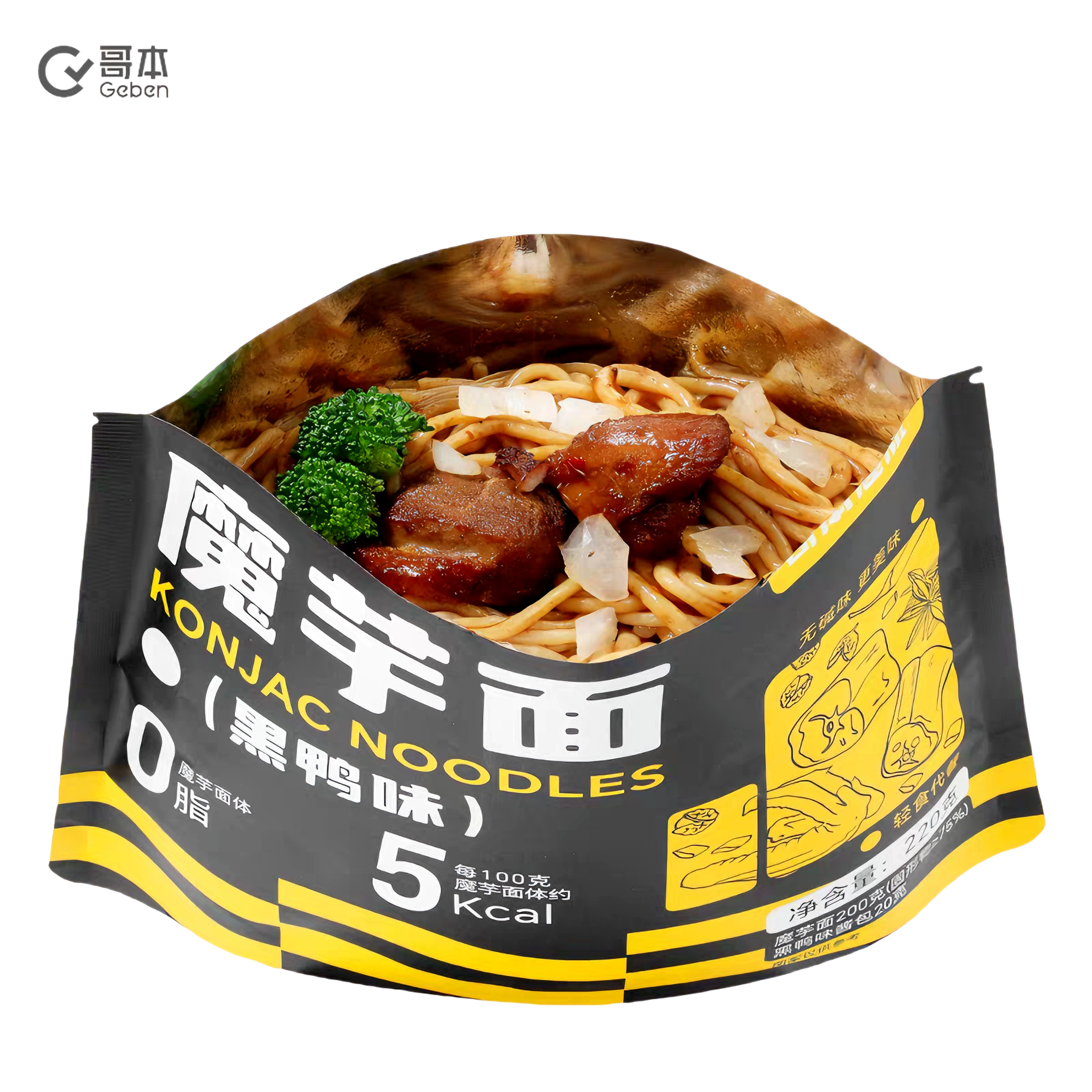 哥本 魔芋面黑鸭味 甜辣麻香 220克*1袋