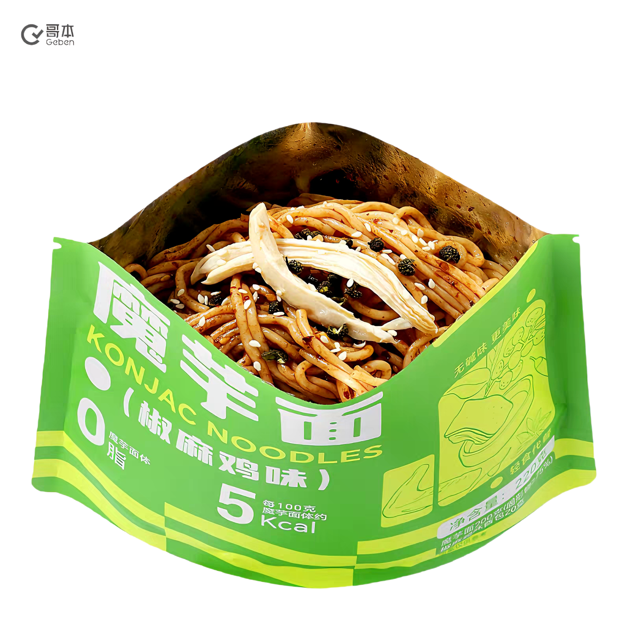 哥本 魔芋面椒麻鸡块味 椒麻鲜香 220克*1袋